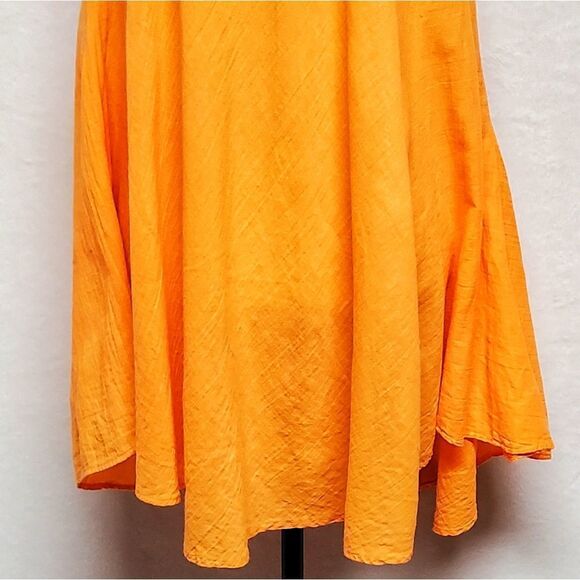 TEN Design Neon Tangerine Sequin Floral Embroidered Trapeze Dress Small - Picture 7 of 15